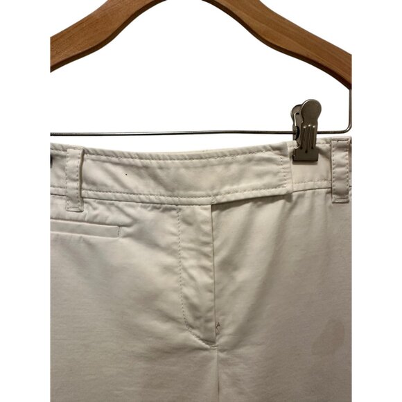 Ann Taylor Womens Signature Fit White Capri Pants Size 14 Cotton Blend - Picture 3 of 5